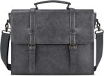 Leather Men's Messenger Bag Vintage 15.6 Inch Waterproof Leather Laptop Briefcase Satchel Shoulder Bag Computer Laptop Bag Grey