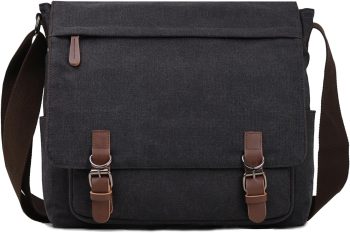 Canvas Messenger Bag for Men Women,Travel Satchel Shoulder bag 15.6 Inch Laptop Bag briefcase Business