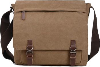 Canvas Messenger Bag for Men Women,Travel Satchel Shoulder bag 15.6 Inch Laptop Bag briefcase Business