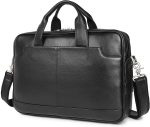 Leather Laptop Briefcase for Men,Waterproof Travel Messenger Duffle Bags 15.6 Inch Laptop Bag