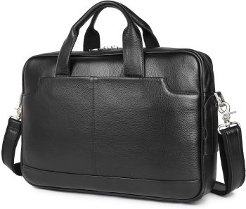 Leather Laptop Briefcase for Men,Waterproof Travel Messenger Duffle Bags 15.6 Inch Laptop Bag