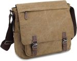 Messenger Bag for Men Retro, Canvas Satchel casual Briefcases Laptop Bag fit 13.3 15.6 Inch