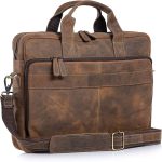 Leather briefcase 18 Inch Laptop Messenger Bags for Men and Women Best Office briefcase Satchel Bag