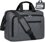 Laptop Bag 17.3 Inch Laptop Briefcase Large Waterproof Laptop Case for Men Women Business Office Work Computer Bag 17 Inch Adjustable Shoulder Messenger Bag, Grey