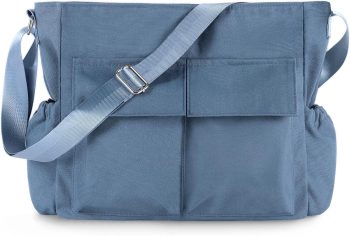 Canvas Messenger Bag Crossbody Shoulder Bag for Men Women Vintage Tote Laptop Bag Large Hobo Bag with Multiple Pockets