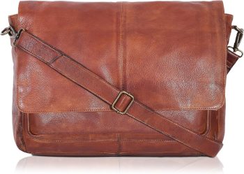 Leather Messenger Bag for Men and Women - Laptop Briefcase Bag For College, Office, Adjustable Shoulder Strap