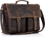 18 Inch Leather briefcase Laptop Messenger Bags for Men and Women Best Office Satchel Bag (Messenger Bag)
